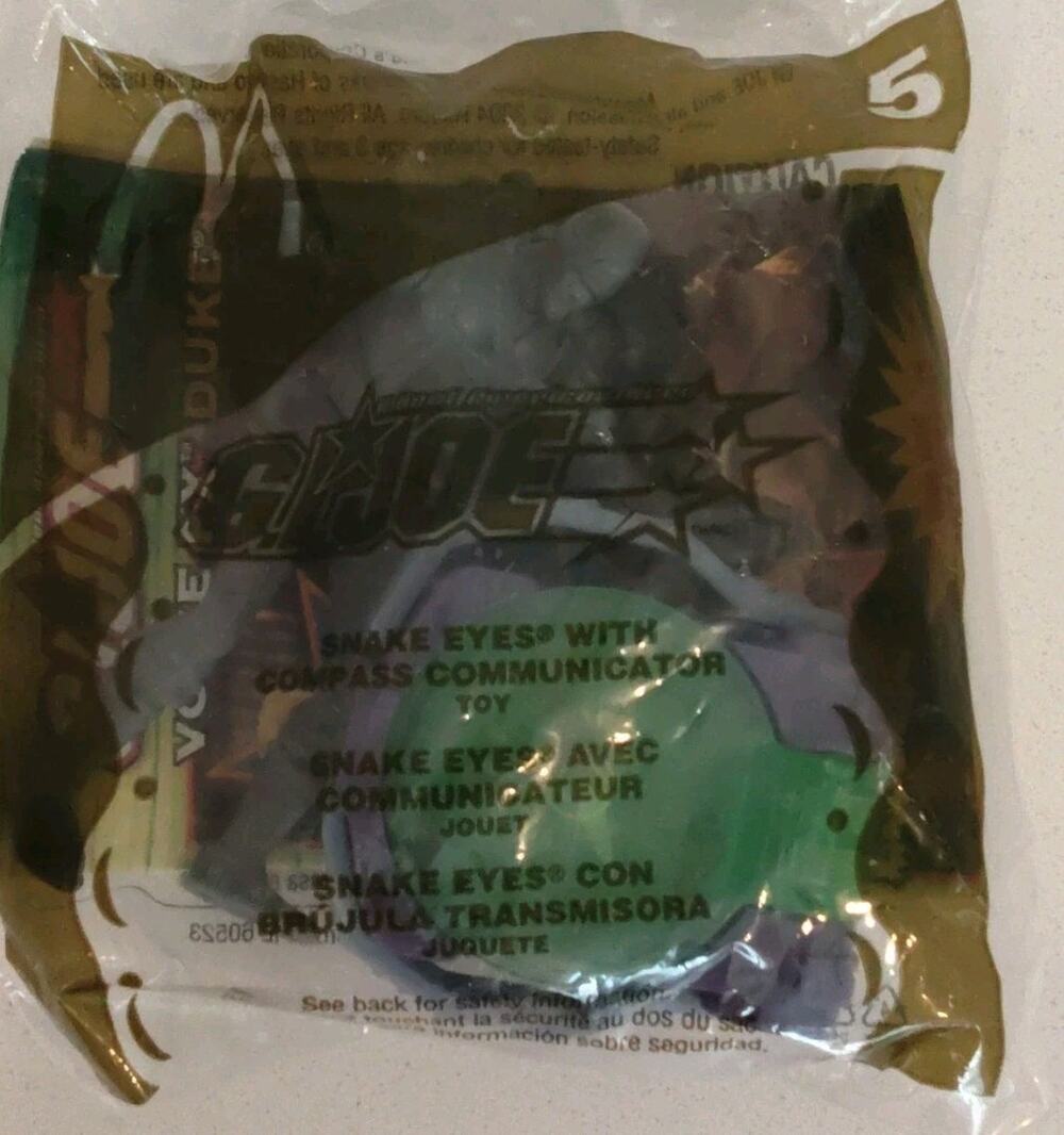 McDonalds Happy Meal 2004 Hasbro G.I.JOE Snake Eyes With Compass #5 NIP